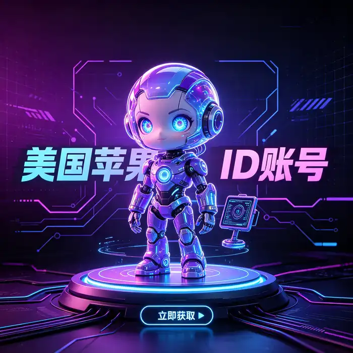 iOS海外免费账号分享 Apple ID账号密码与App Store应用下载主题，粉紫色数字芯片和应用探索插图